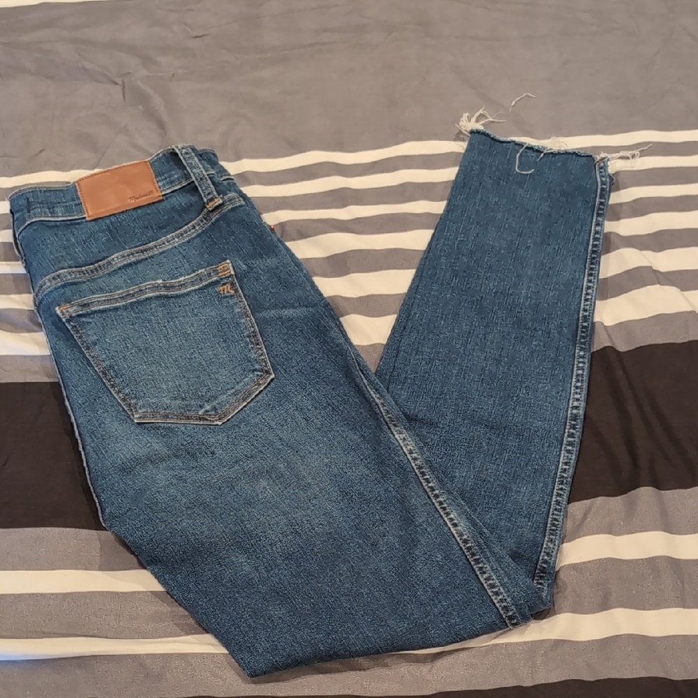 Madewell High Rise Skinny Jeans Raw Hem Size 27 NWOT